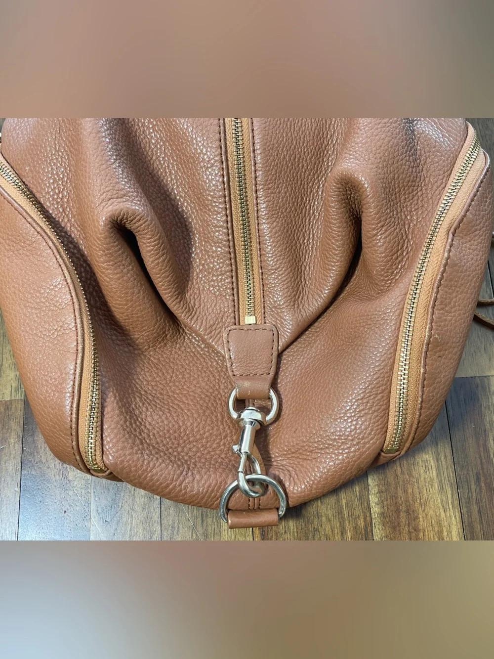 Rebecca Minkoff Julian backpack in brown pebbled leather